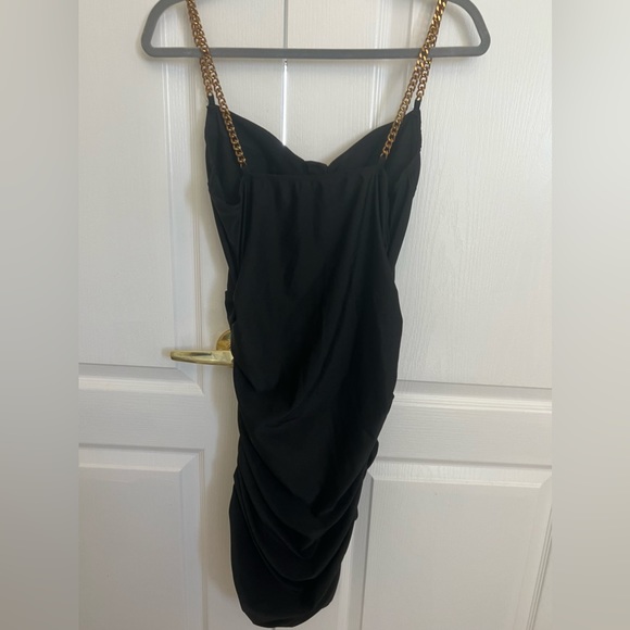 Dresses Never Worn Black Corset Dress With Gold Chain Straps Poshmark